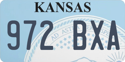 KS license plate 972BXA