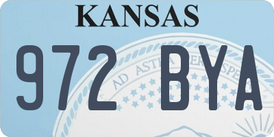 KS license plate 972BYA