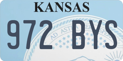 KS license plate 972BYS