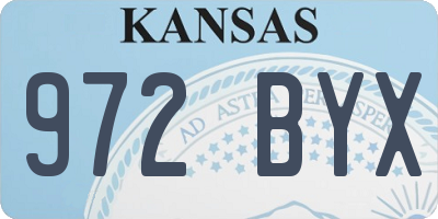 KS license plate 972BYX