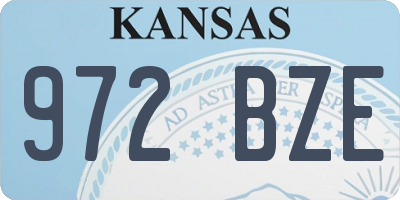 KS license plate 972BZE