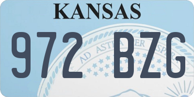 KS license plate 972BZG