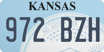 KS license plate 972BZH