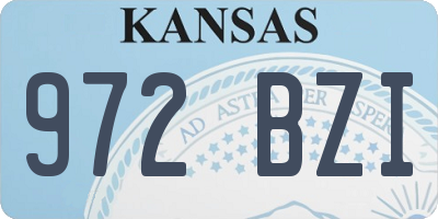 KS license plate 972BZI