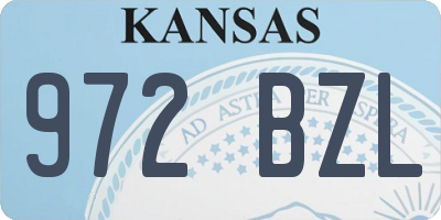 KS license plate 972BZL
