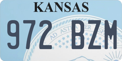 KS license plate 972BZM