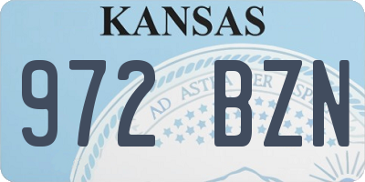 KS license plate 972BZN
