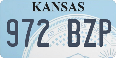 KS license plate 972BZP