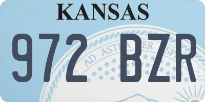 KS license plate 972BZR