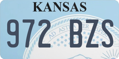 KS license plate 972BZS