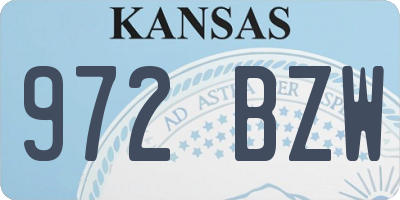 KS license plate 972BZW