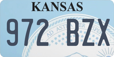 KS license plate 972BZX