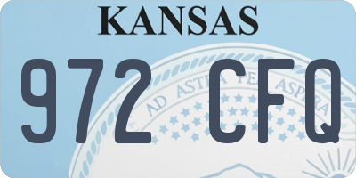 KS license plate 972CFQ