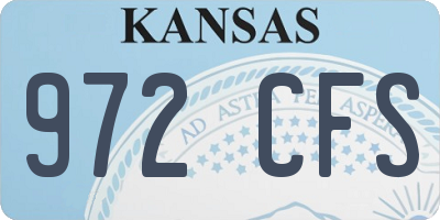 KS license plate 972CFS