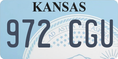 KS license plate 972CGU
