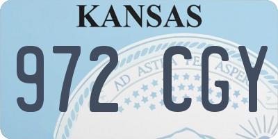 KS license plate 972CGY