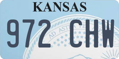 KS license plate 972CHW