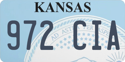 KS license plate 972CIA