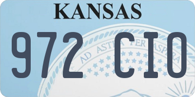 KS license plate 972CIO
