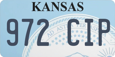 KS license plate 972CIP