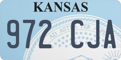 KS license plate 972CJA