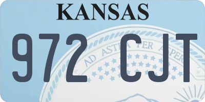 KS license plate 972CJT