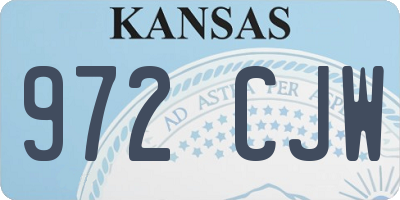 KS license plate 972CJW