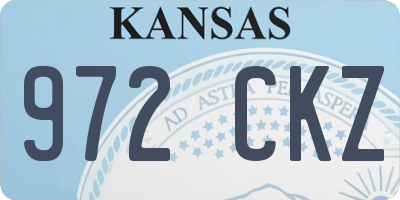 KS license plate 972CKZ