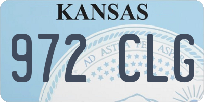 KS license plate 972CLG