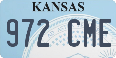 KS license plate 972CME
