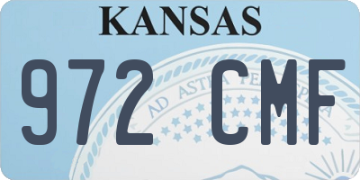 KS license plate 972CMF