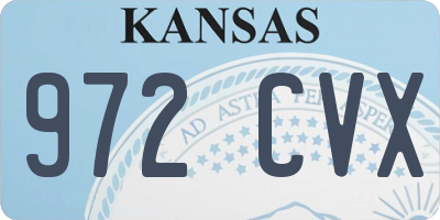 KS license plate 972CVX