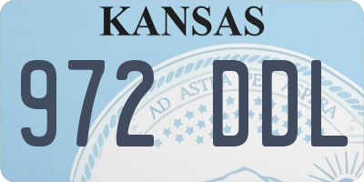 KS license plate 972DDL