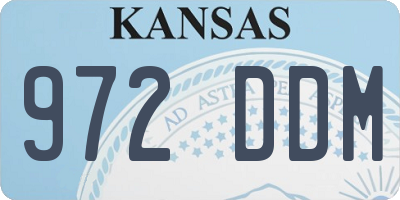 KS license plate 972DDM