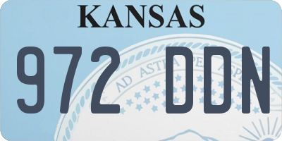 KS license plate 972DDN