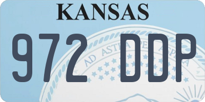 KS license plate 972DDP