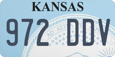 KS license plate 972DDV