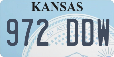 KS license plate 972DDW