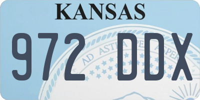 KS license plate 972DDX