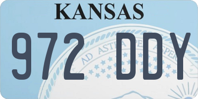 KS license plate 972DDY