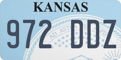 KS license plate 972DDZ