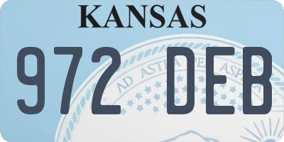 KS license plate 972DEB