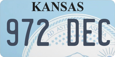 KS license plate 972DEC