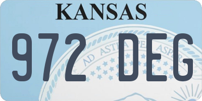 KS license plate 972DEG