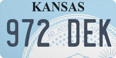 KS license plate 972DEK
