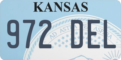 KS license plate 972DEL