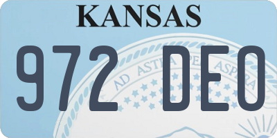 KS license plate 972DEO