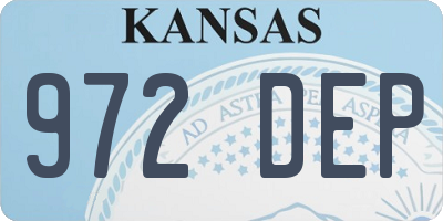 KS license plate 972DEP
