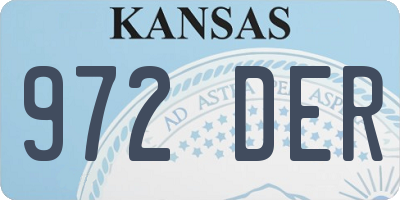 KS license plate 972DER