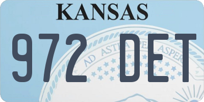 KS license plate 972DET